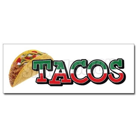 Signmission TACOS 1 DECAL sticker taco stand cart mexican food restaurant bus take out, D-12 Tacos1 D-12 Tacos1